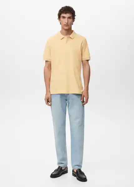 Camiseta Polo Rea Amarillo Talla M Hombre Mango