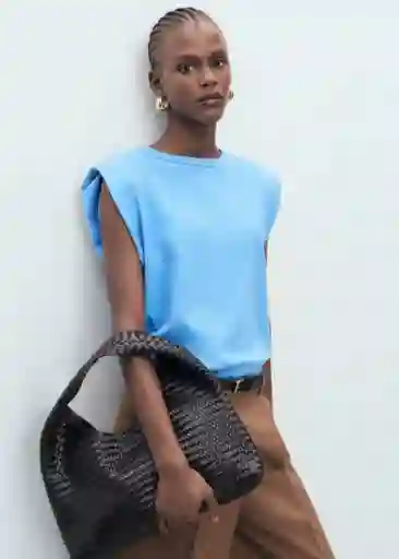 Camiseta Viri Azul Talla XS Mujer Mango
