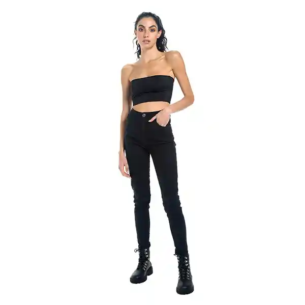 Jean Rise Skinny Mid Negro 4