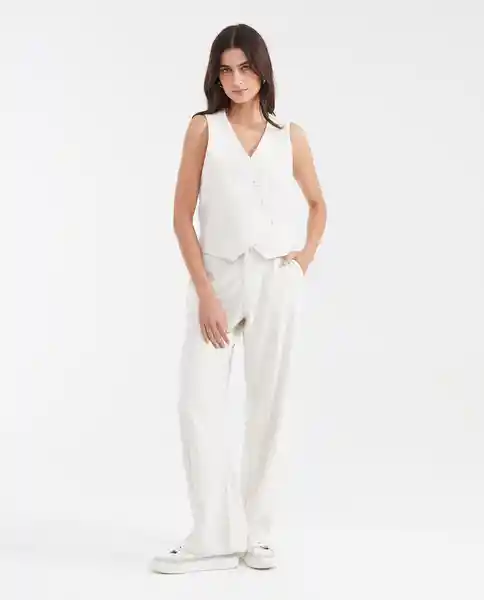 Pantalón Striped Wide Leg Crudo Abedul Claro T 8 Chevignon