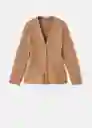 Chaqueta Tona Camel Talla M Mujer Mango