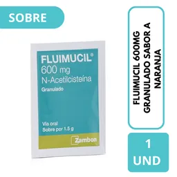 Fluimucil Sobre Polvo Granulado con Sabor a Naranja (600 mg)