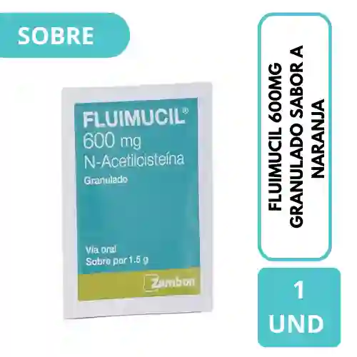 Fluimucil Sobre Polvo Granulado con Sabor a Naranja (600 mg)