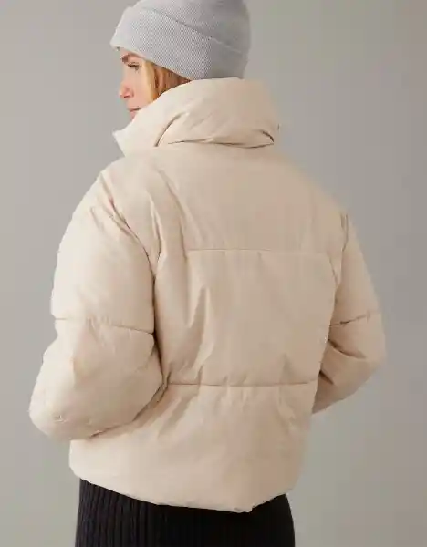 Chaqueta Cremallera Mujer Beige Talla: Small American Eagle