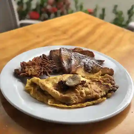 Omelette Tocineta y Champiñones