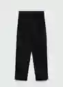 Pantalón Fluido Negro Talla 27 Mujer Mango