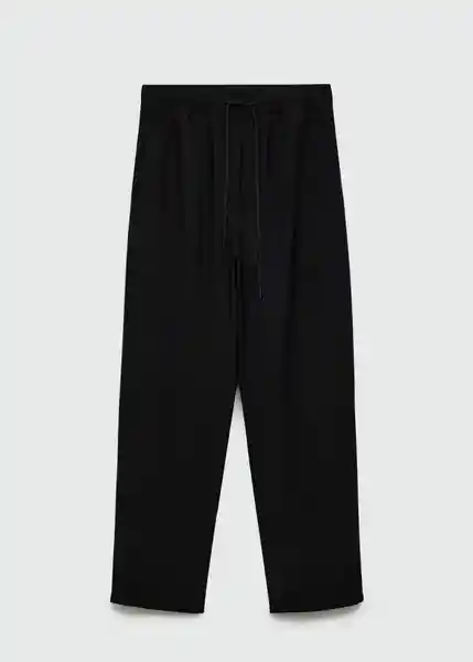 Pantalón Fluido Negro Talla 27 Mujer Mango