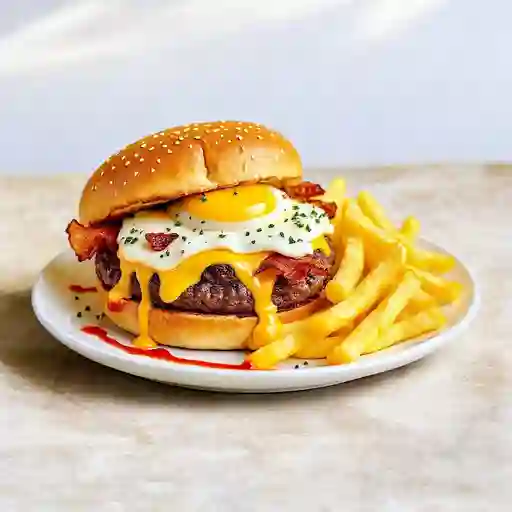 Hamburguesa Lomito 4 Quesos