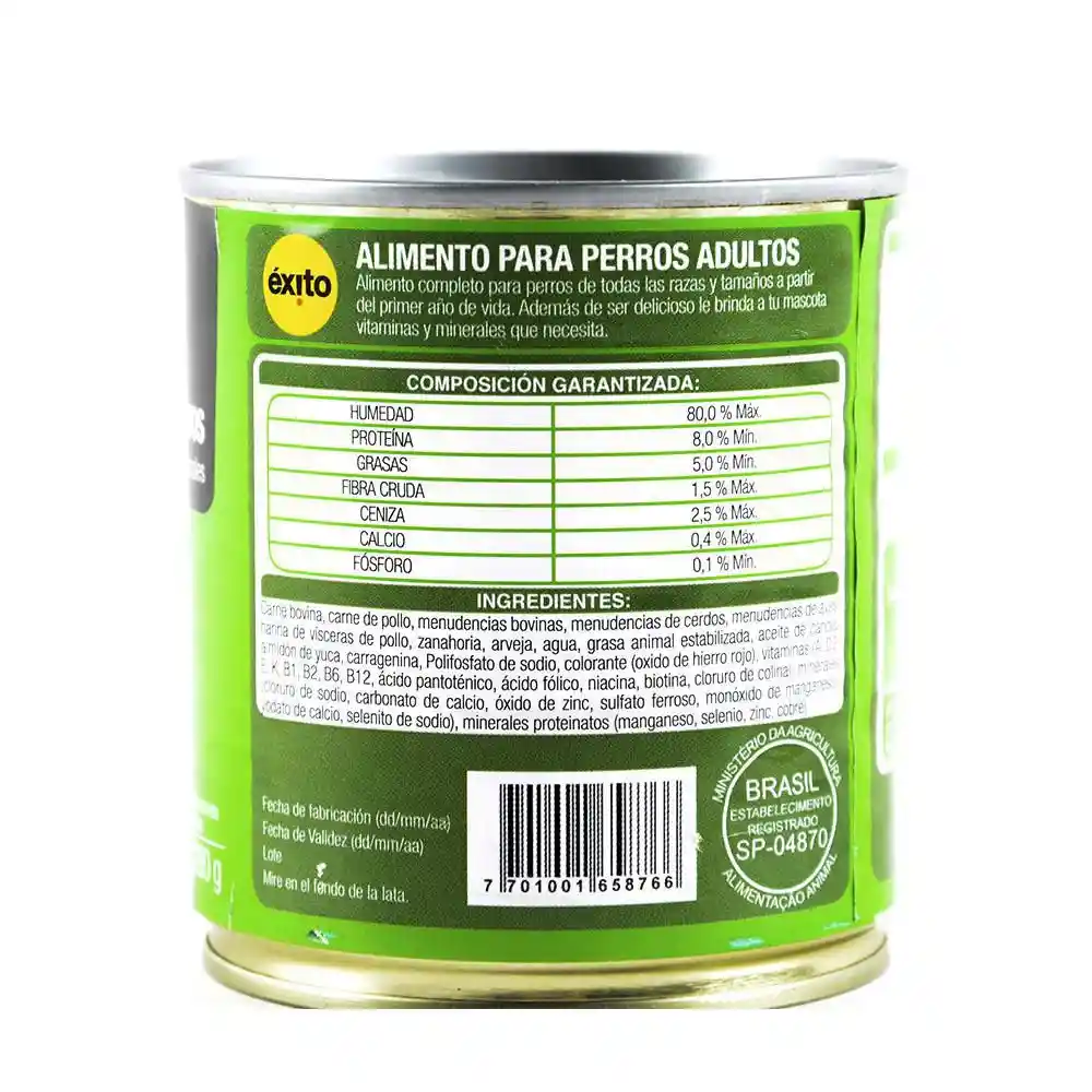  Alimento Para Perro Adultos Carne Y Vegetales Exito 
