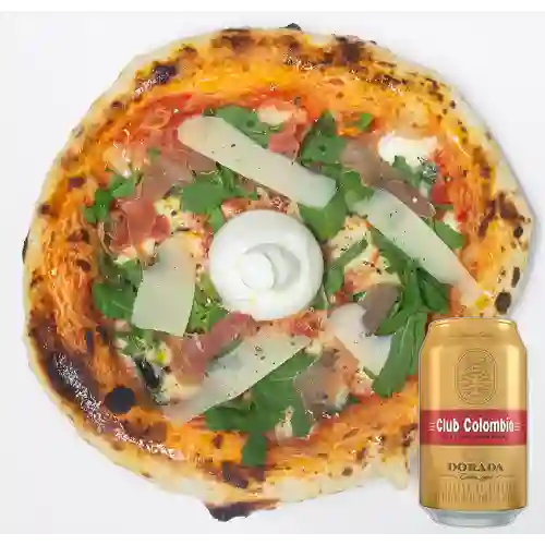 Combo Pizza Burrata + Club col. Dorada Lta 330ml