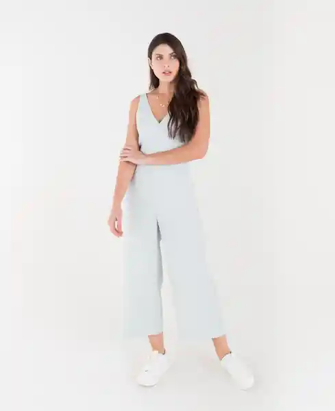 Enterizo Pantalón Manga Sisa Verde Cielo Claro Talla M Mujer Naf Naf