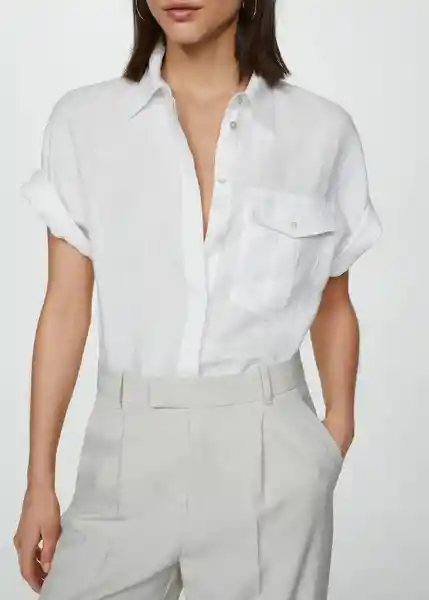 Camisa Pacha Blanco Talla XS  Mujer Mango