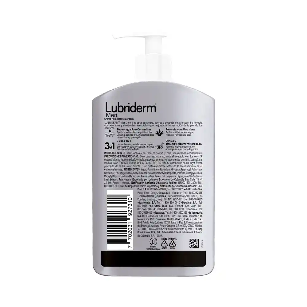 Crema Corporal LUBRIDERM For Men 400 ML