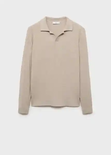 Camiseta Polo Antiguas Beige Talla M Hombre Mango