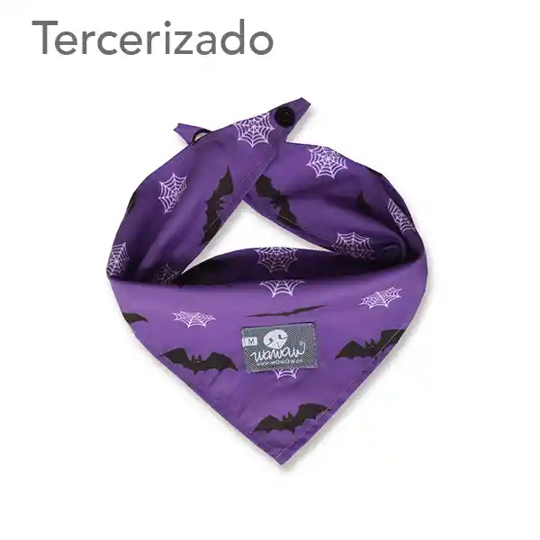 Pañoleta Para Mascota Murciélagos y Telarañas Morada L