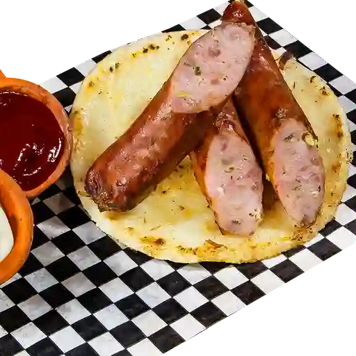 Chorizo con Arepa