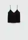 Top Rachy Negro Talla M Mujer Mango