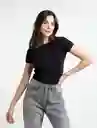  Camiseta Mujer Negro Puro Ultraoscuro Talla M Naf-Naf 