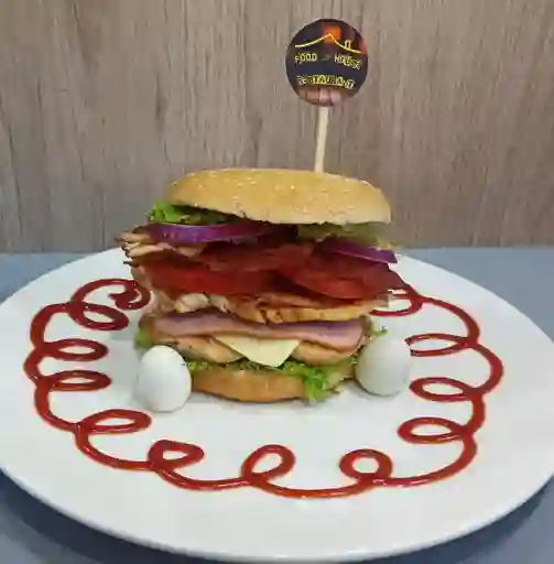 Hamburguesa super food house de pollo