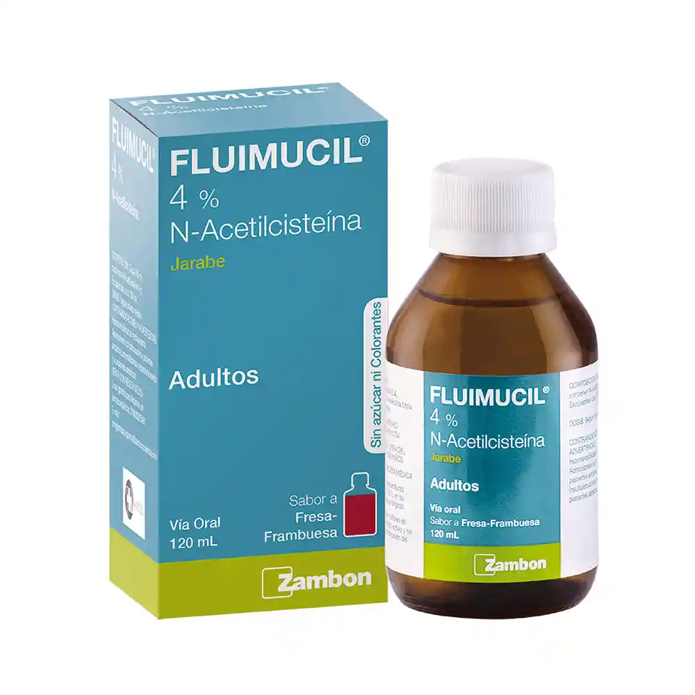 Fluimucil Jarabe Adultos Sabor Fresa Frambuesa (4 g)