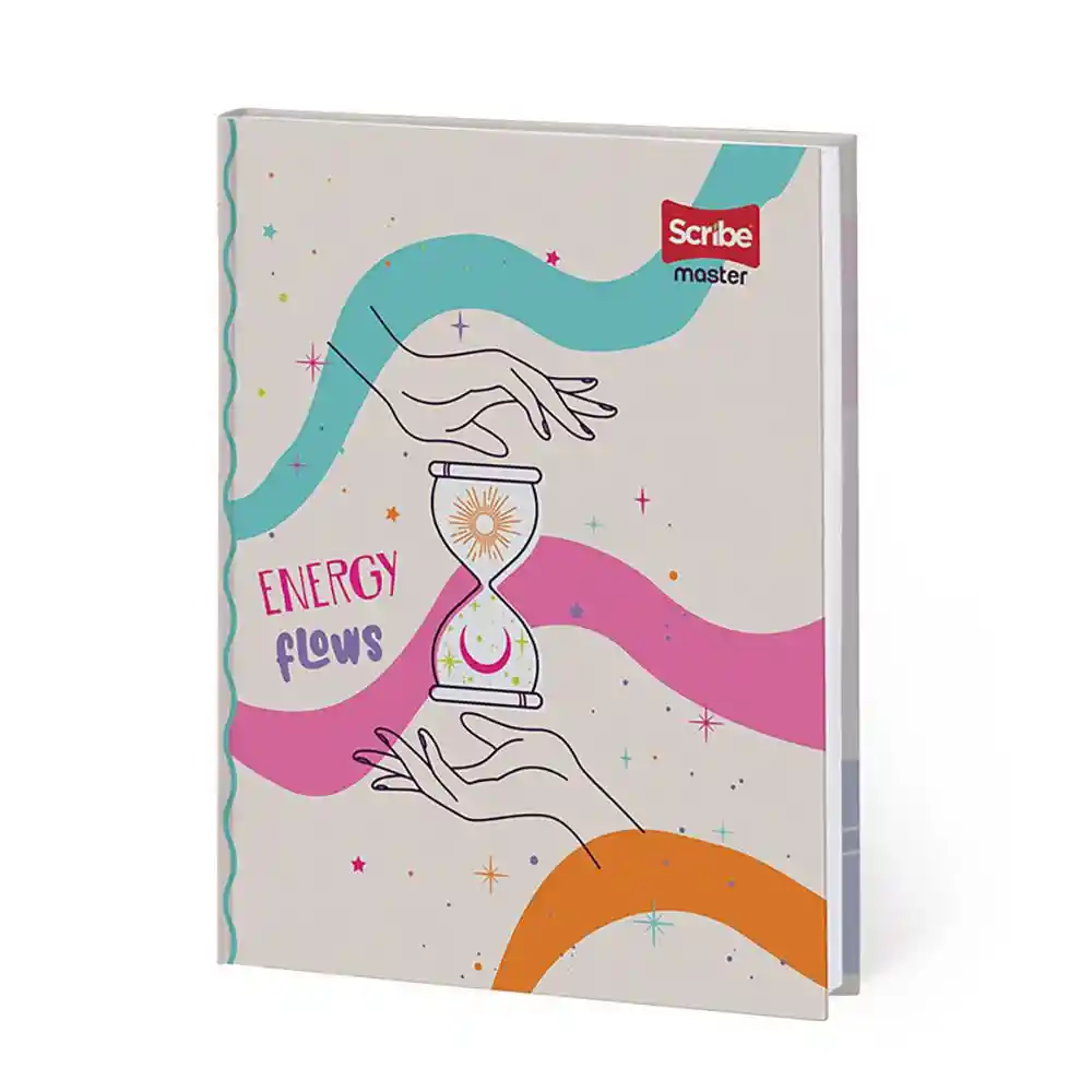 Cuaderno Tapa Dura Master Femenino Cuadriculado 100 Hojas Cosido Scribe