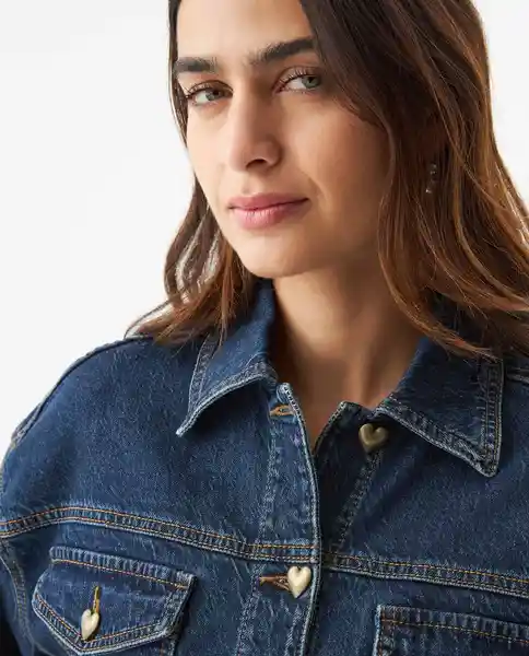 Chaqueta Trucket Azul Clásico Oscuro Talla S Femenino Chevignon