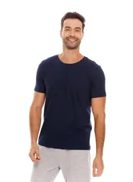 Camiseta Manga Corta Cuello Redondo Azul/Oscuro Talla L Bronzini