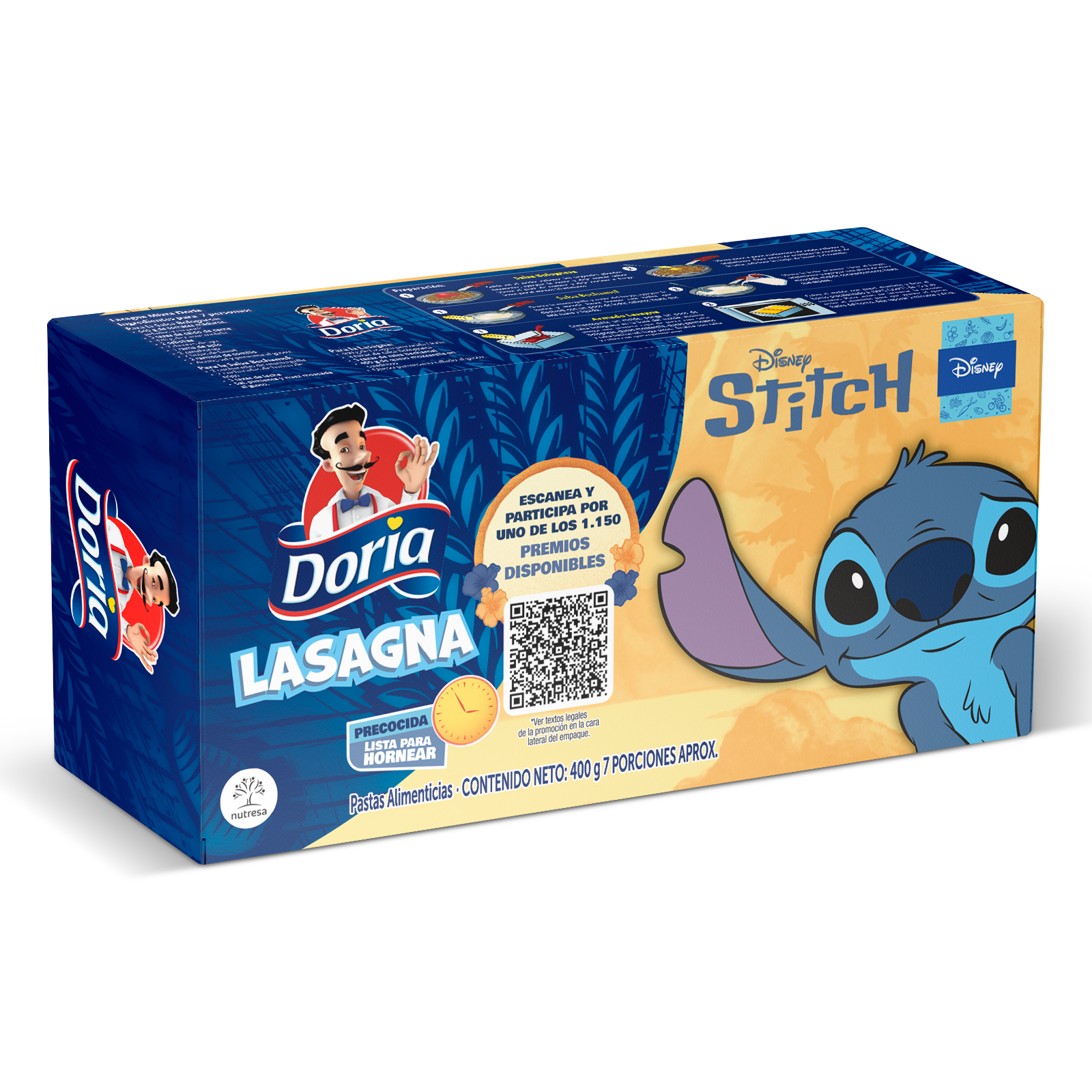 Lasagna DORIA Precocida x 400 gramos Edición Limitada Lilo & Stitch