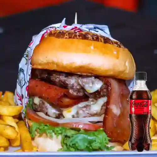 Combo Hamburguesa la Tripe a +Cocacola S/az 400ml