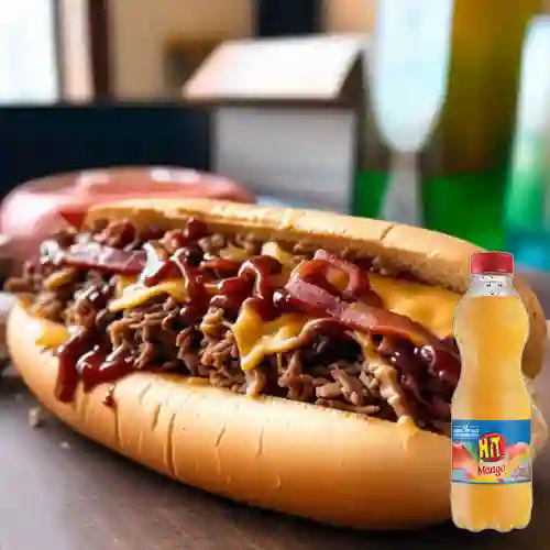 Combo hot dog pork + jugo hit mango500ml