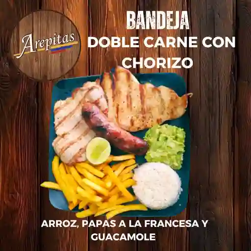 Bandeja doble carne con chorizo