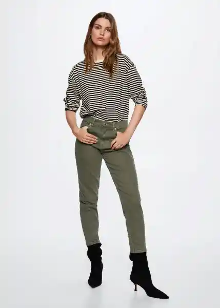 Jeans Newmom Khaki Talla 42 Mujer Mango