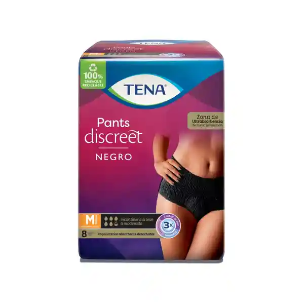 Tena Pañal Pants Discreet en Color Negro