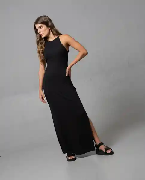 Vestido Largo Mujer Negro Noche Ultraoscuro Talla L 69345 Rifle