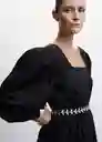 Vestido Bonito-L Negro Talla M Mujer Mango