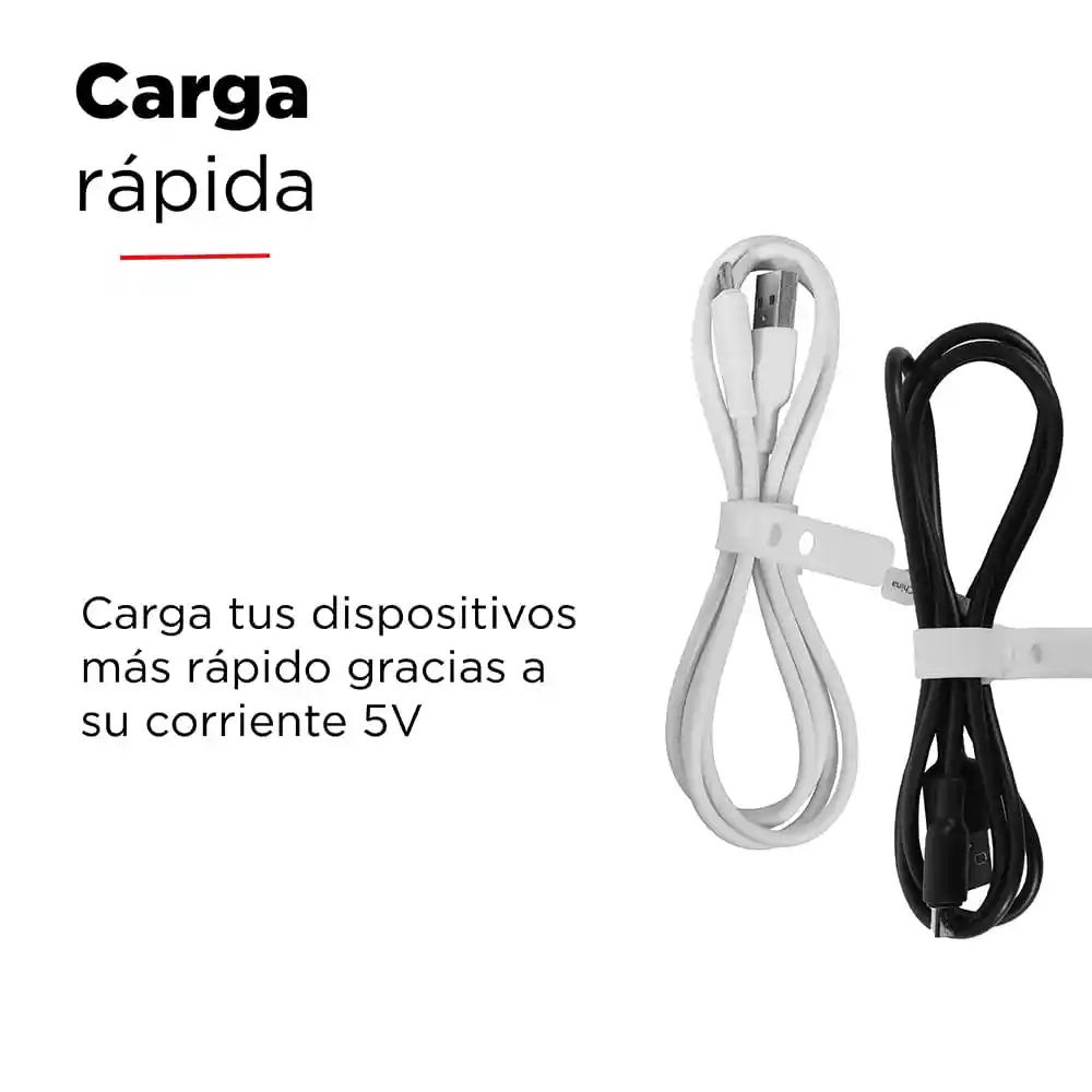 Set Cargador de Android 1 Metro Negro y Blanco Miniso