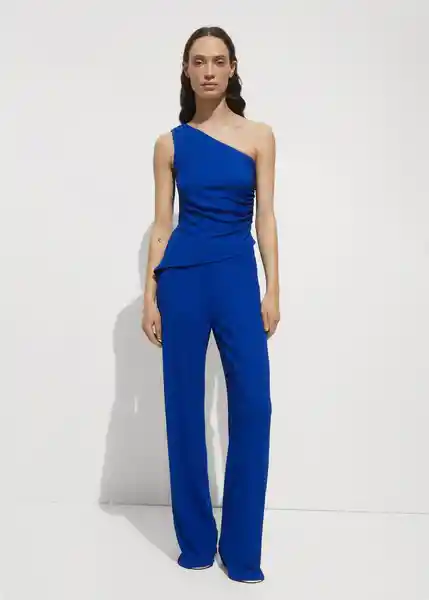 Pantalón Atisa Azul Talla S Mujer Mango