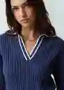 Blusa Tejido Mujer Azul Cetaceo Talla M/L Naf Naf