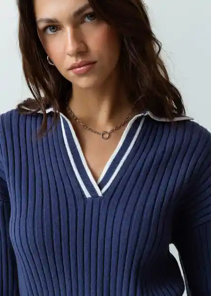 Blusa Tejido Mujer Azul Cetaceo Talla M/L Naf Naf
