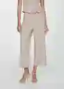 Pantalón Lapi-H Beige Talla L Mujer Mango