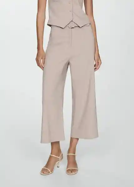 Pantalón Lapi-H Beige Talla L Mujer Mango