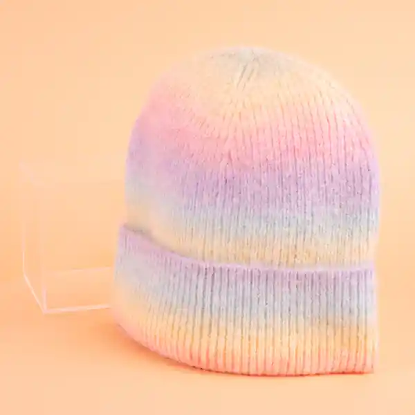 Gorro Tejido Serie Miniso Degradado Rosa Naranja Miniso