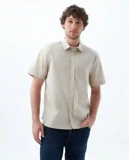 Camisa Hombre Beige Talla L 819f010 Americanino