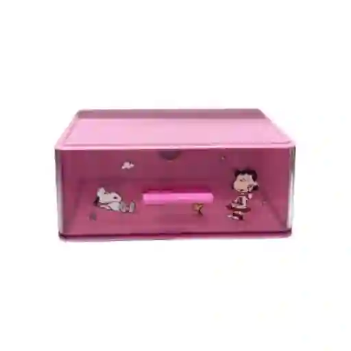 Organizador Plástico Cajones Snoopy Colorful Vintage Rosa Miniso