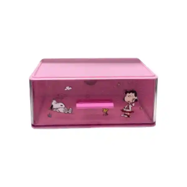 Organizador Plástico Cajones Snoopy Colorful Vintage Rosa Miniso