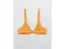 American Eagle Top Bikini Ribbed Shine Underwire Plunge 36 B