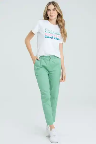 Pantalón Paper Bag Drill Color Verde Marino Talla 10 Ragged