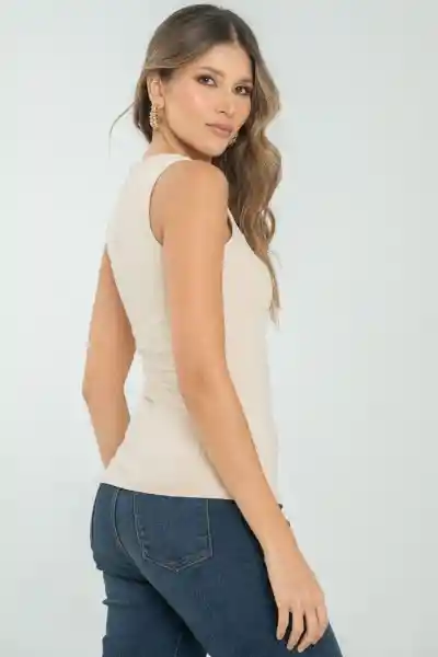 Top Basic Color Beige Claro Talla XS Ragged
