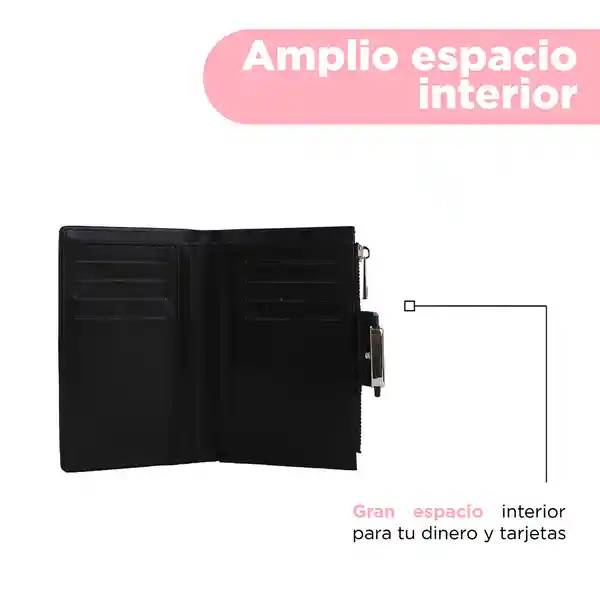 Cartera Para Mujer Hebilla Negro Miniso