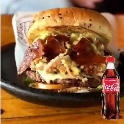 Combo Hamburguesa la Cochera +Cocacola Orig 500ml